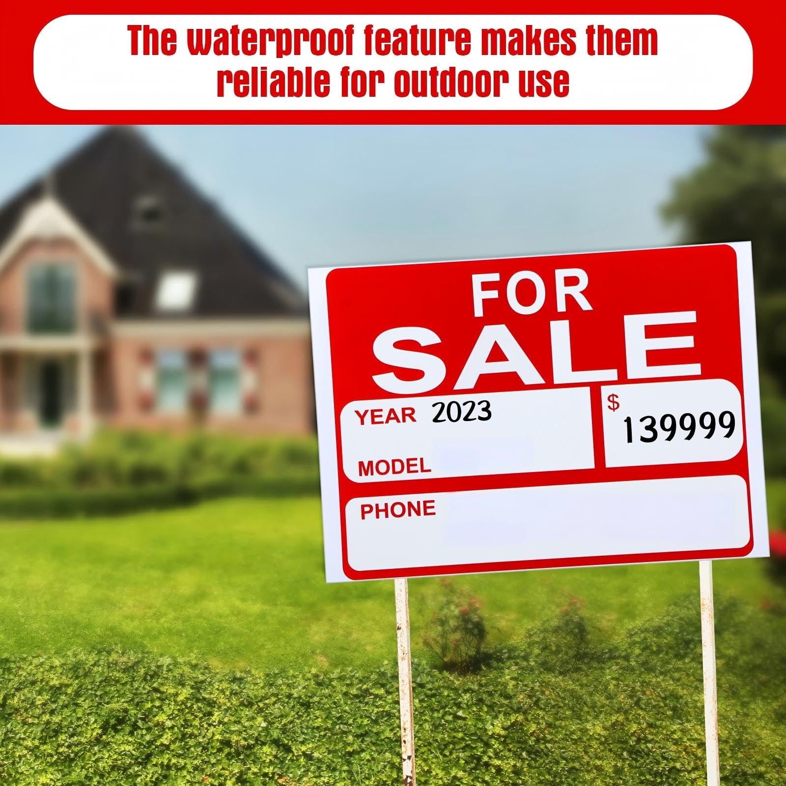 Seajan 25 Pcs for Sale Signs for Car 9 x 12 Inches Auto Sales Signs Vehicle, Hou