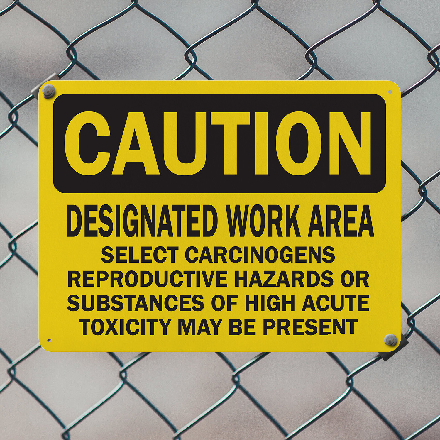(2 Pack) Designated Work Area Select Carcinogens Reproductive OSHA Caution Sign