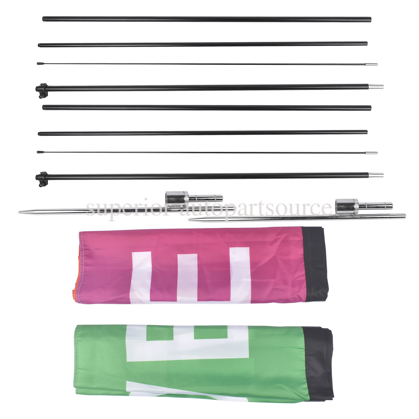 Open Feather Flags w/Pole Kit Durable Stretch Fabric Flag Portable &Convenient
