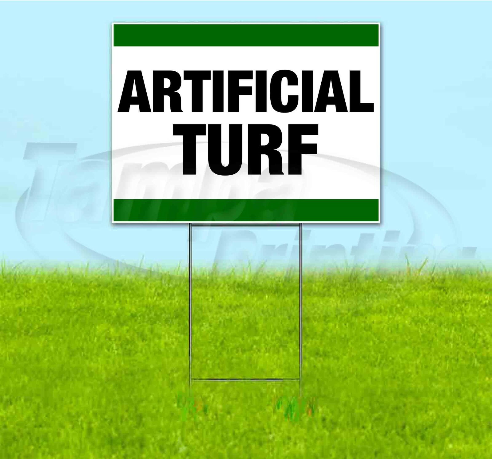 ARTIFICIAL TURF 18×24 Yard Sign WITH STAKE Corrugated Bandit BUSINESS LANDSCAPE