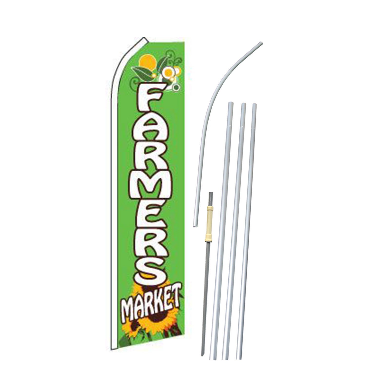 Farmers Market Flag Flutter Feather Banner Swooper Bundle Kit