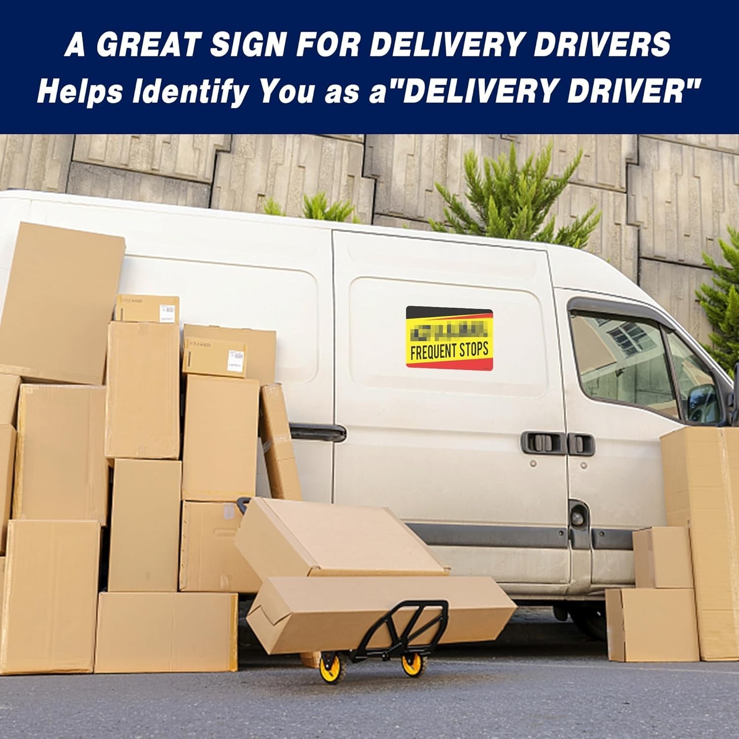 Delivery Driver Magnetic Signs 3 Pack Frequent Stops Sign for Car Truck Bumper