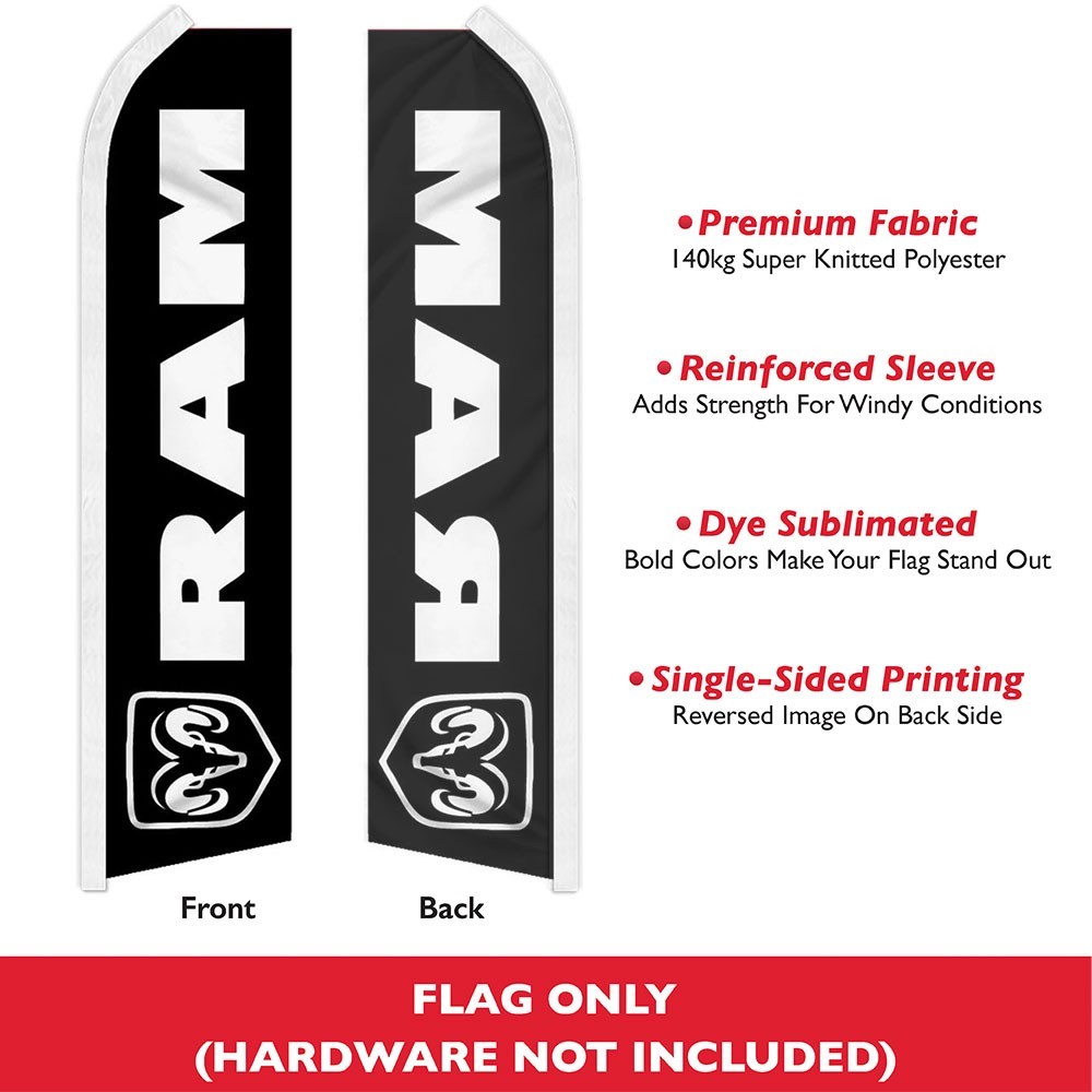 Ram Swooper Flutter Feather Advertising Auto Dealership Business Flag