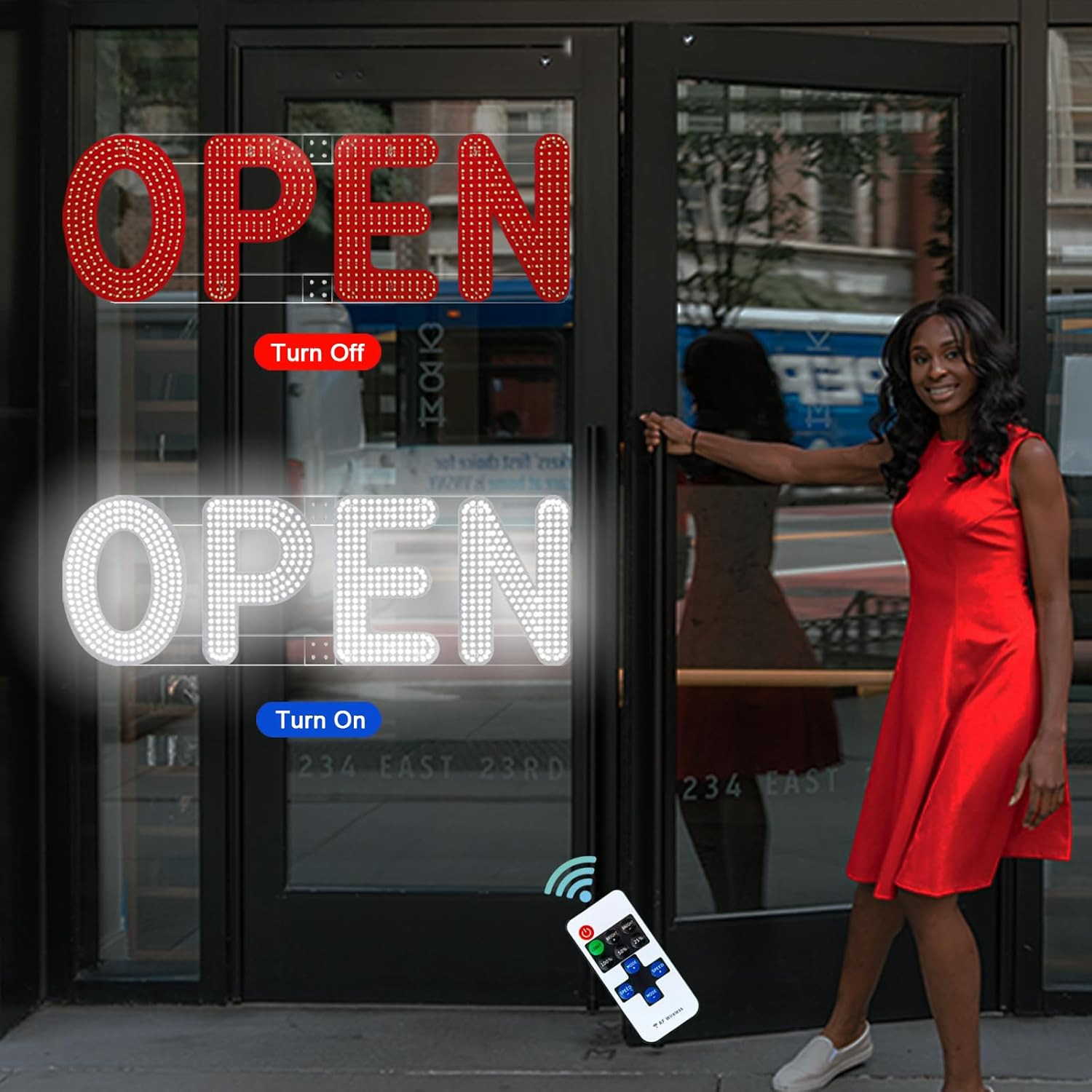 40″X14″ Open Sign, LED Open Sign for Business with Remote Control, Ultra Bright