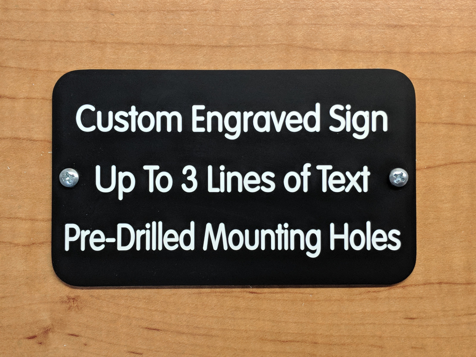 Custom Engraved 3×5 Black Weatherproof Sign | Barn Shed Deck Fence Memory Bench