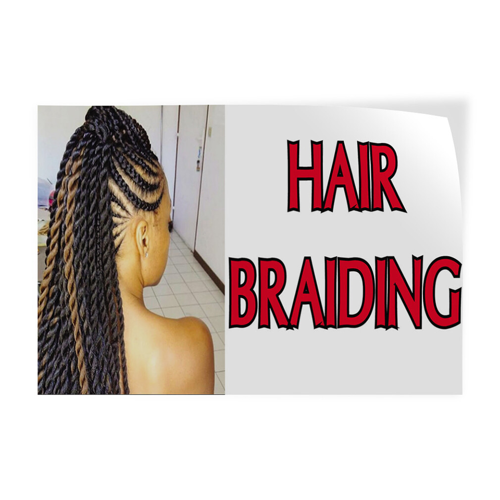 Decal Stickers Hair Braiding Outdoor Advertising Printing Vinyl Store Sign Label