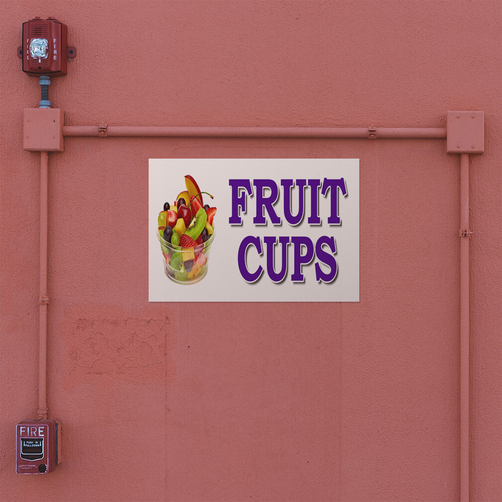 Decal Stickers Fruit Cups Food Fair Truck Restaurant Vinyl Store Sign Label