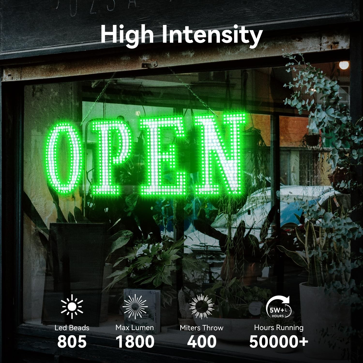 Open Sign for Business 40″ x 14″, Bright LED Open Sign with Remote Control, 1…