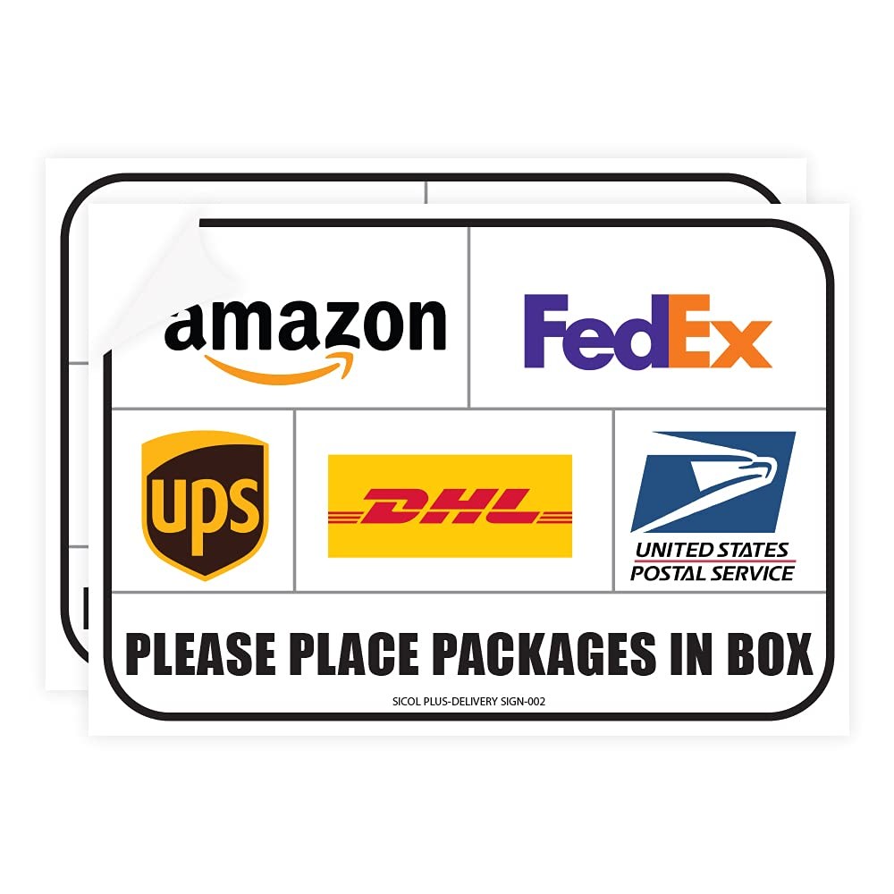Package Delivery Signs (02 pack) Package Delivery Stickers size 10 x 7 Inches…