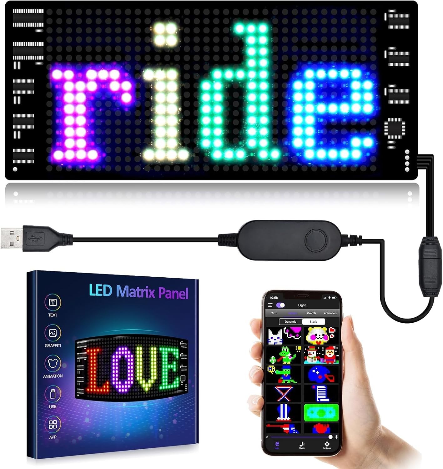 Flexible Waterproof LED Sign for Cars – Bluetooth App & Customizable Display