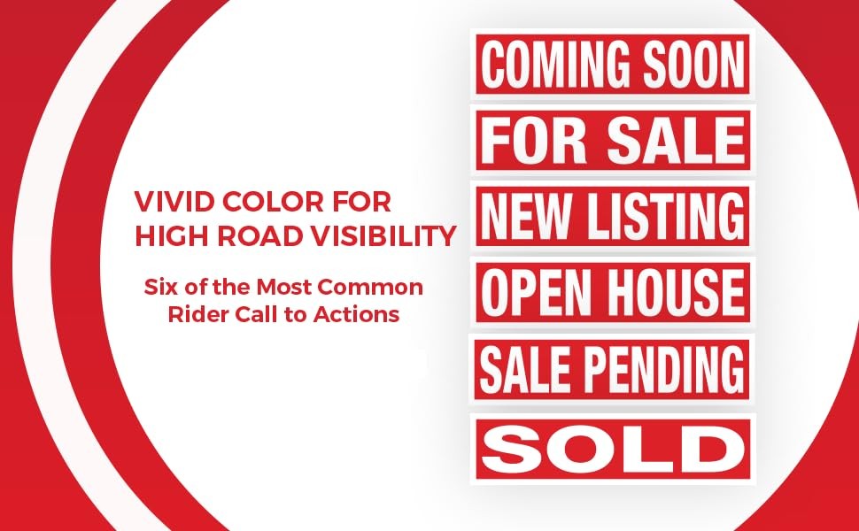 VSE | Real Estate Sign Rider Kit, 6×24 Inch | Sold, Coming Soon, New Listing,…
