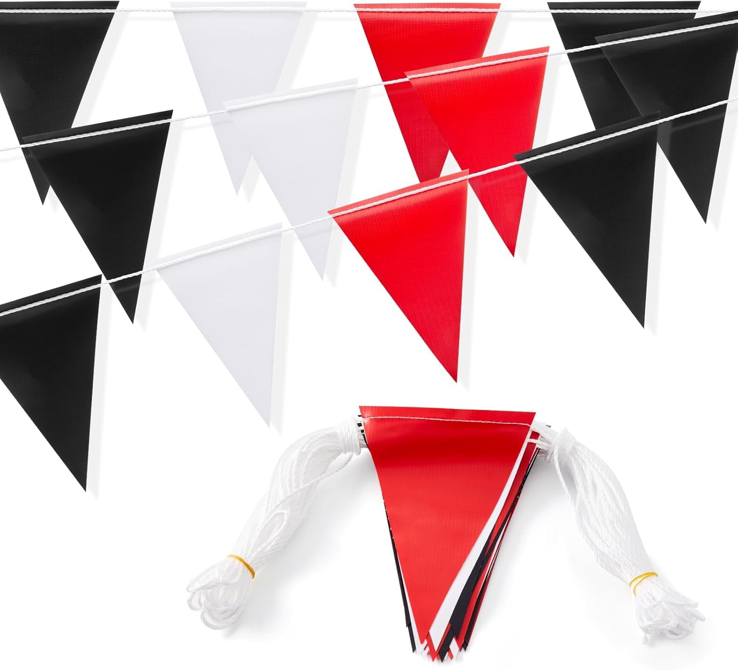 Caution Safety Pennant Flags – Multipurpose 105FT OSHA Colored Triangle Warni…