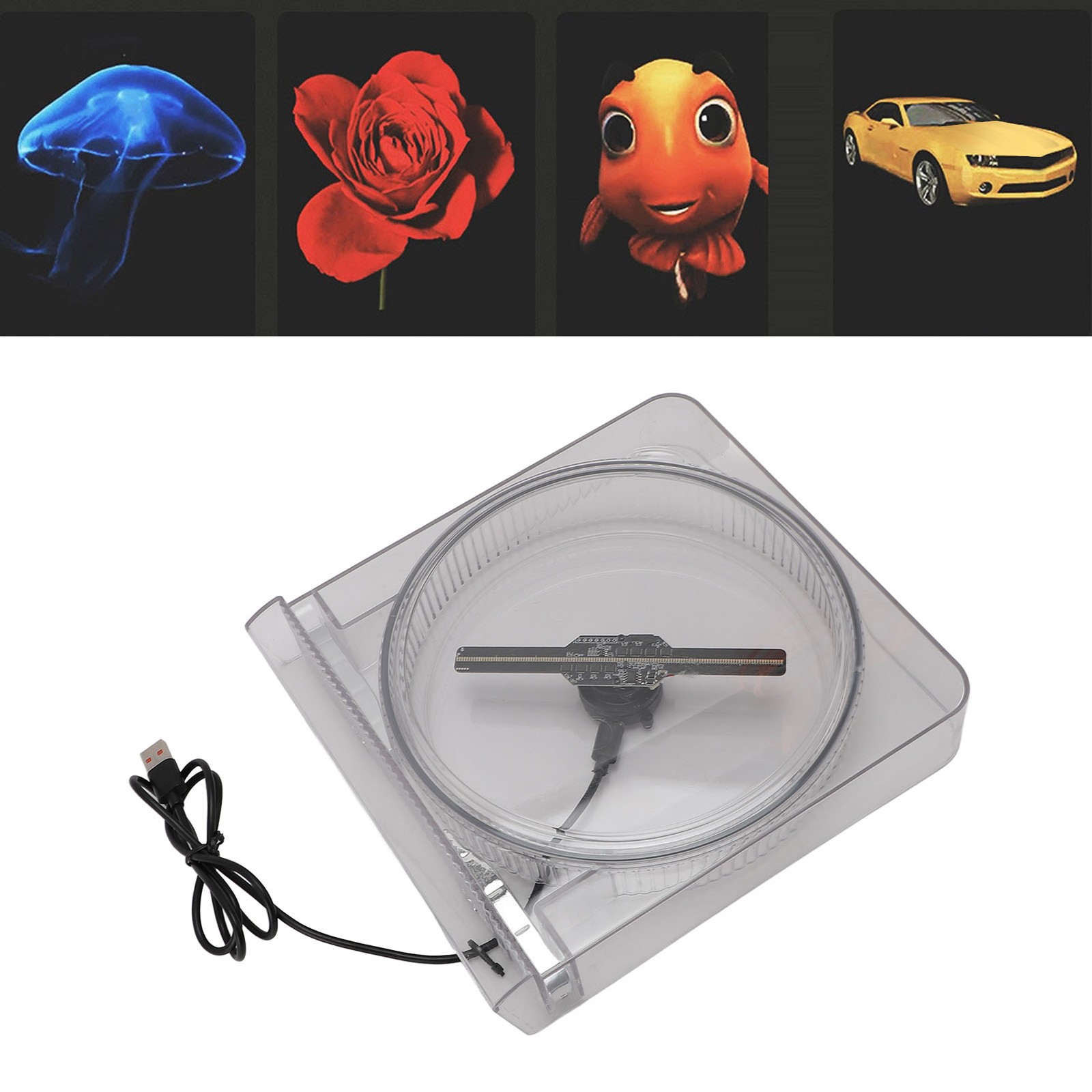 14cm 3D Hologram Fan With Cover Holographic Projector Advertising Display 1 CDUR