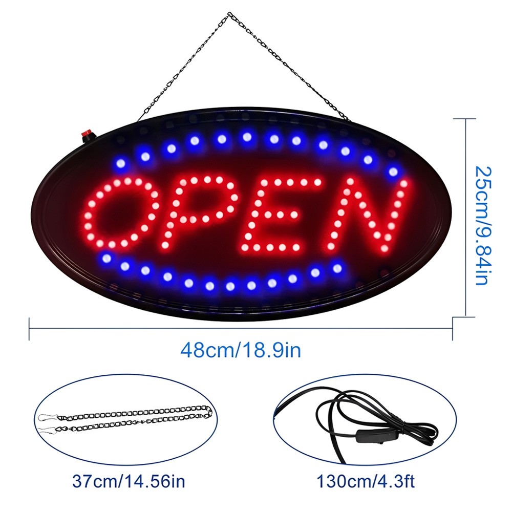 LED Open Sign 19×10″ Bright High Visibility Advertisement Board Electric Display