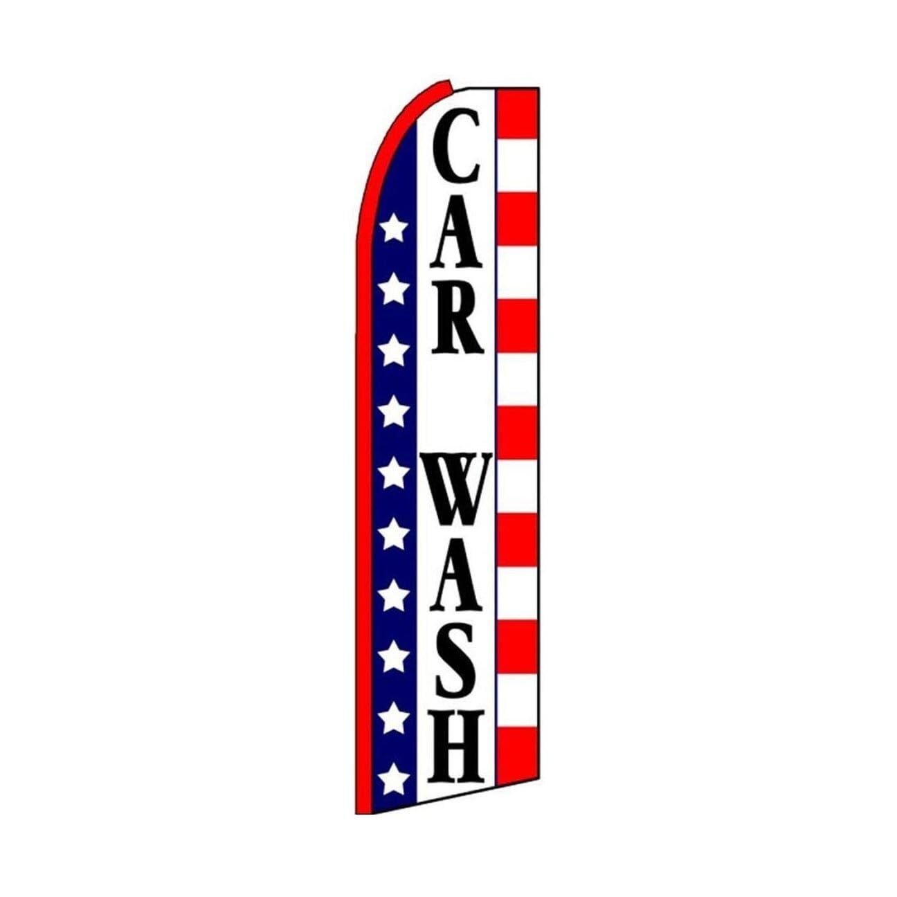 Car Wash Swooper Flutter Feather Flag | 3ft W x 11.5ft Tall
