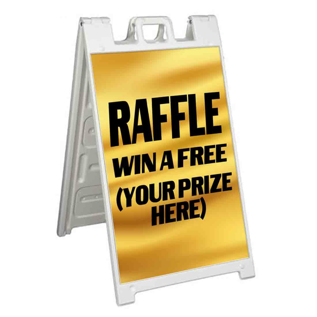 CUSTOMIZABLE PRIZE RAFFLE Signicade 24×36 Aframe Sidewalk Sign Banner Decal