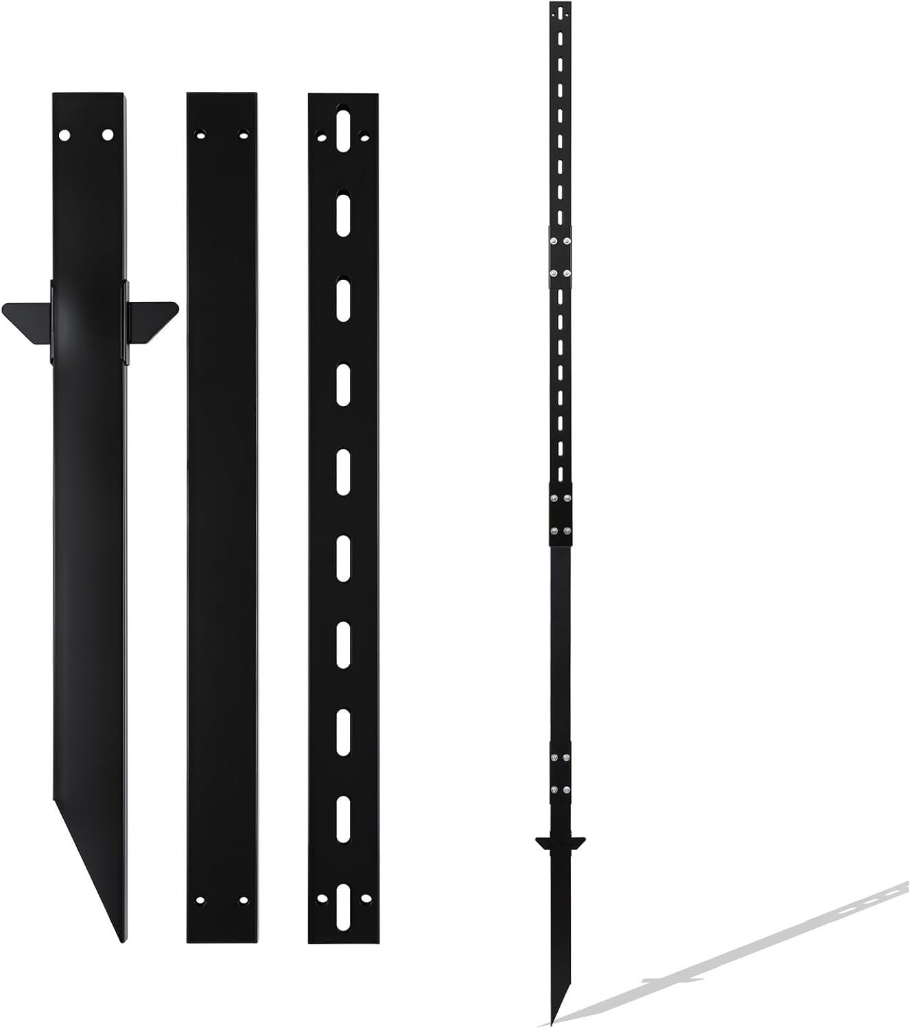 8FT Heavy Duty Yard Sign Stakes, Black Powder Coated Steel Sign Posts for Outsid