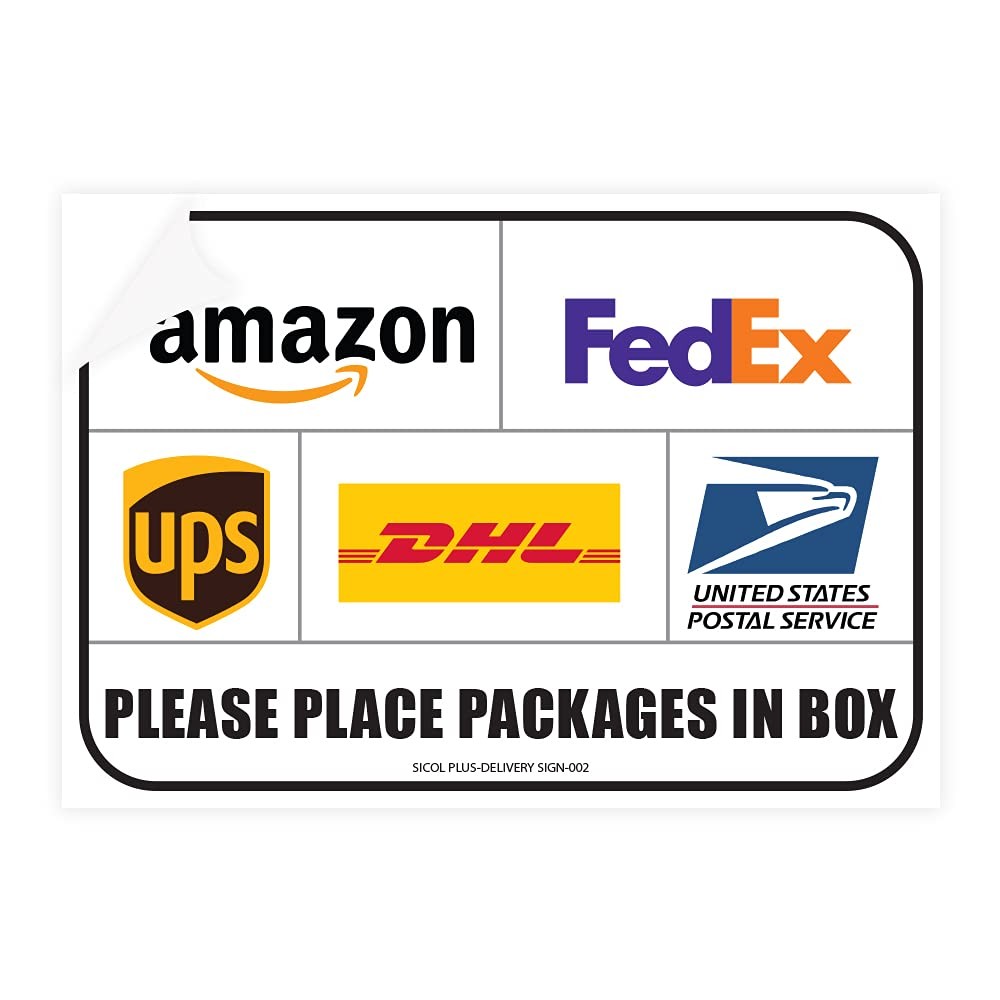 Package Delivery Signs (02 pack) Package Delivery Stickers size 10 x 7 Inches…