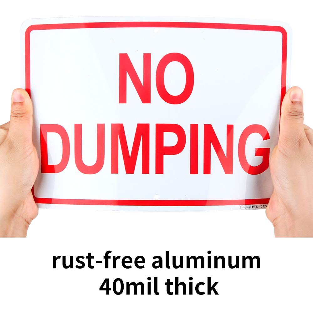 2 Pack No Dumping Sign, 10″x 7″ .04″ Aluminum Sign Rust Free Aluminum-UV Prot…
