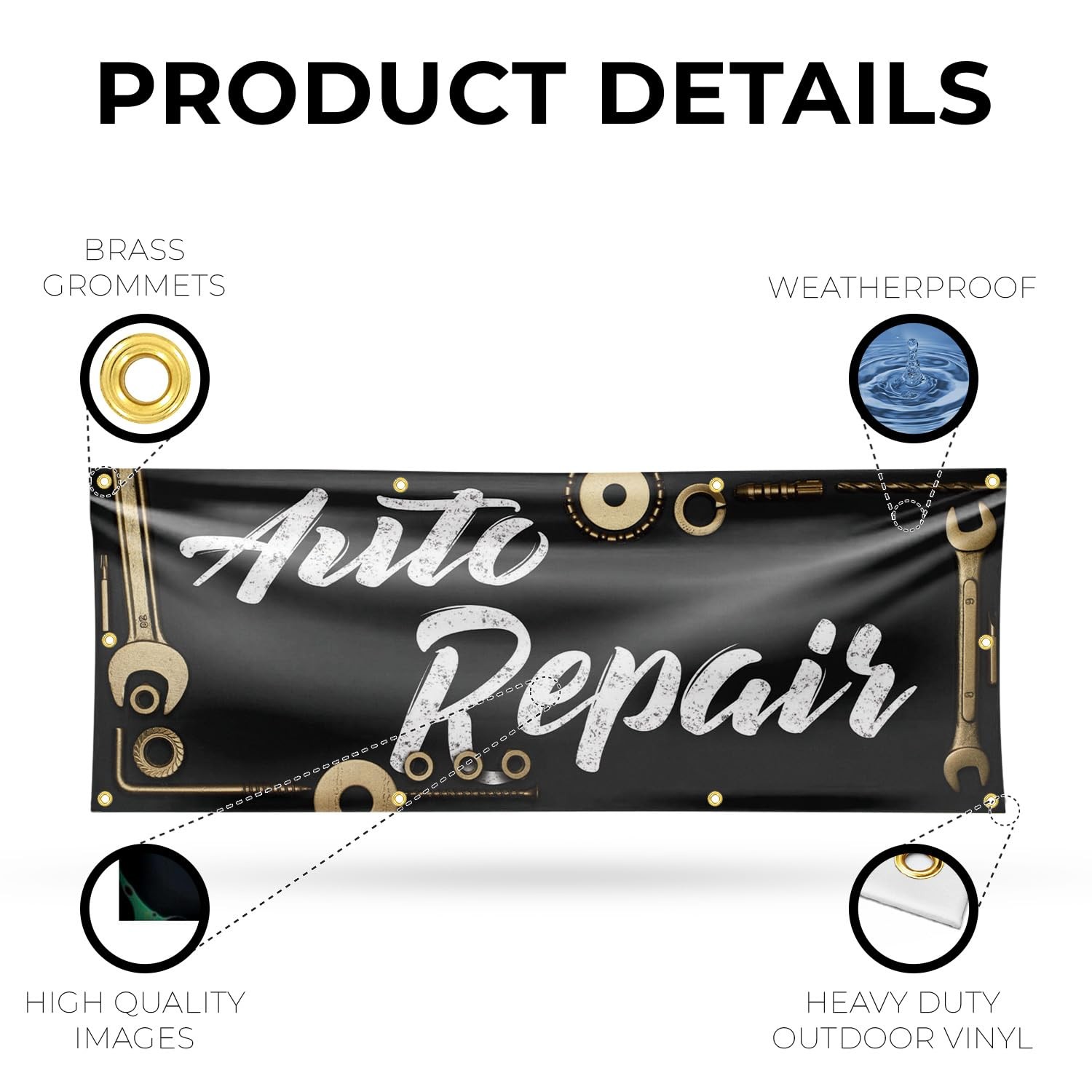 Signmission Auto Repair Banner Sign 36 X 96 13 Oz Vinyl Metal Single-Sided