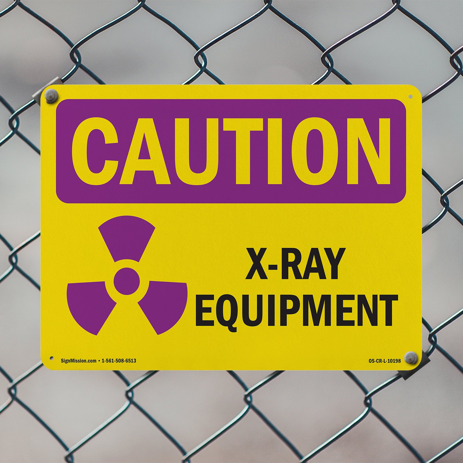 X-Ray Equipment OSHA Caution Radiation Sign Metal, Plastic, Decal 5 or 10 Pack