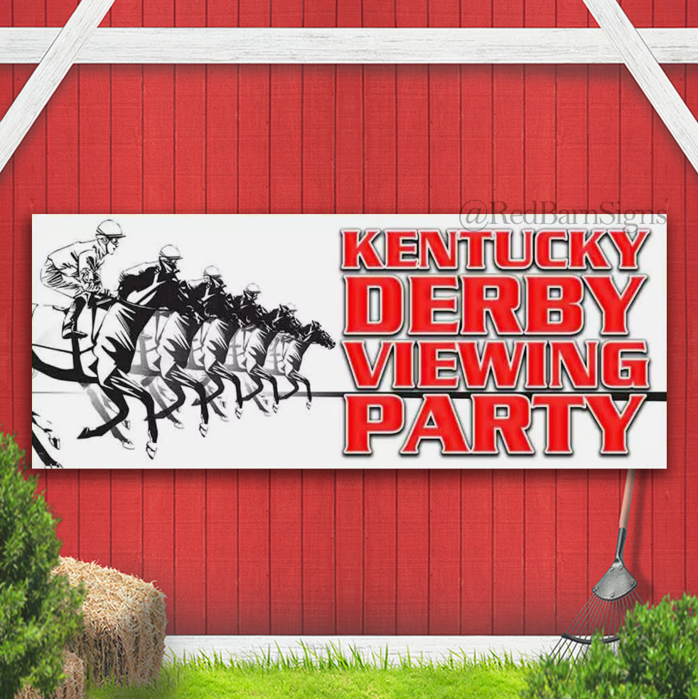 KENTUCKY DERBY VIEWING PARTY Advertising Vinyl Banner Sign USA Many Sizes