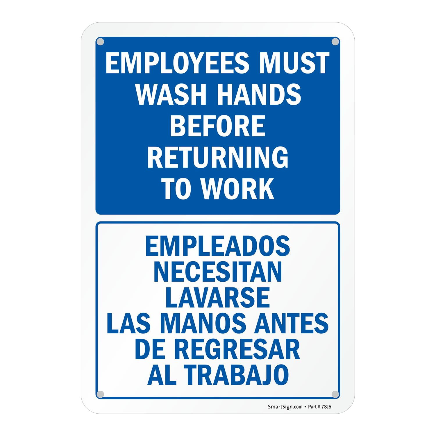 Smartsign 10 X 7 Inch “Employees Must Wash Hands before Returning to Work” Offic