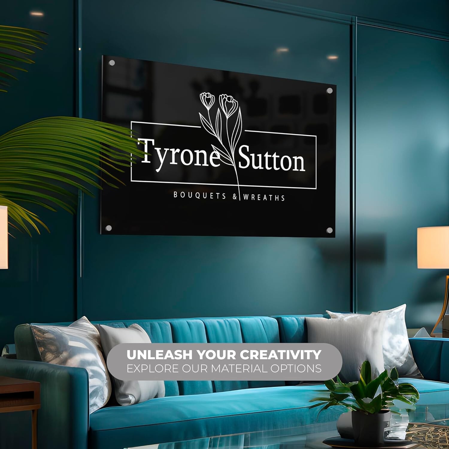 Custom Acrylic Business Logo Sign | Personalized Floating Acrylic Business Sign