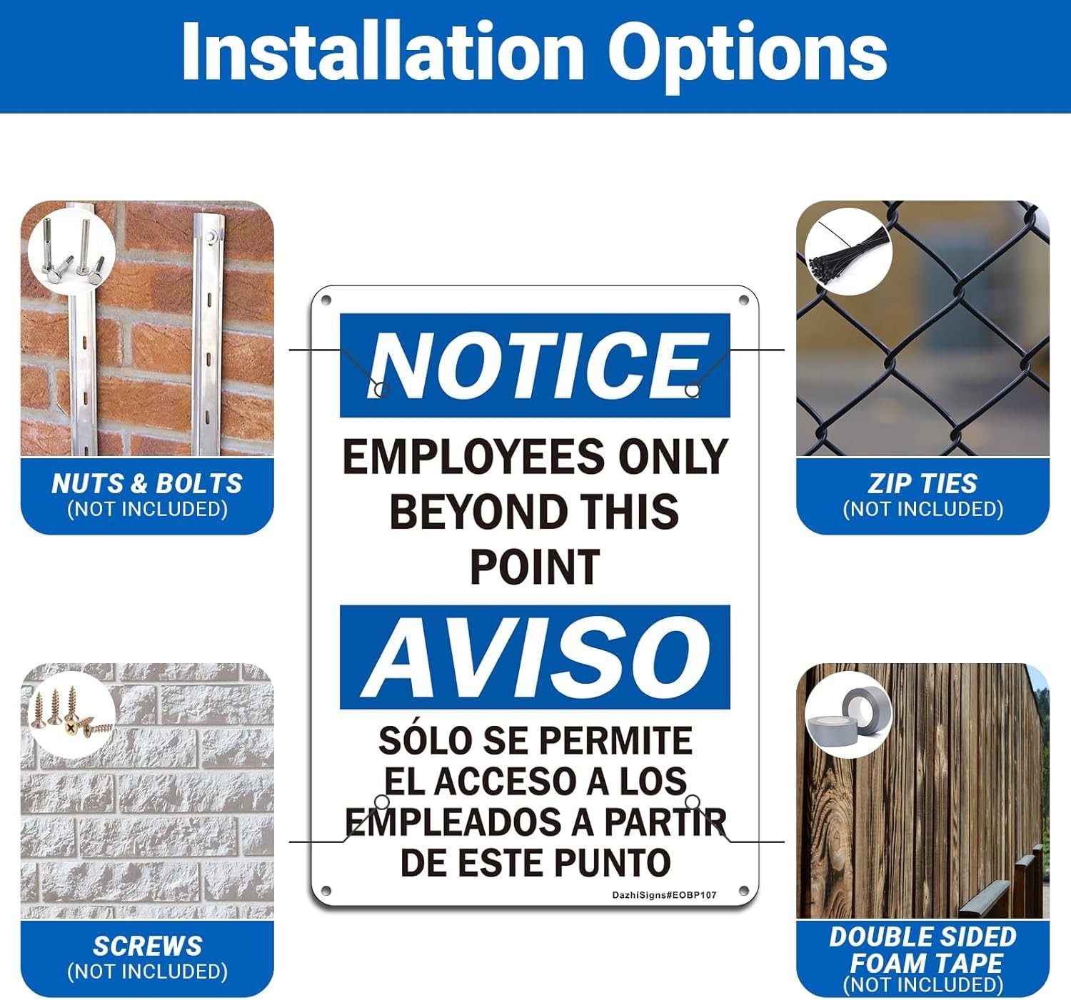 10”x7” Rust-Free Reflective ‘No Customers Allowed’ Sign – 2 Pack, Easy Install