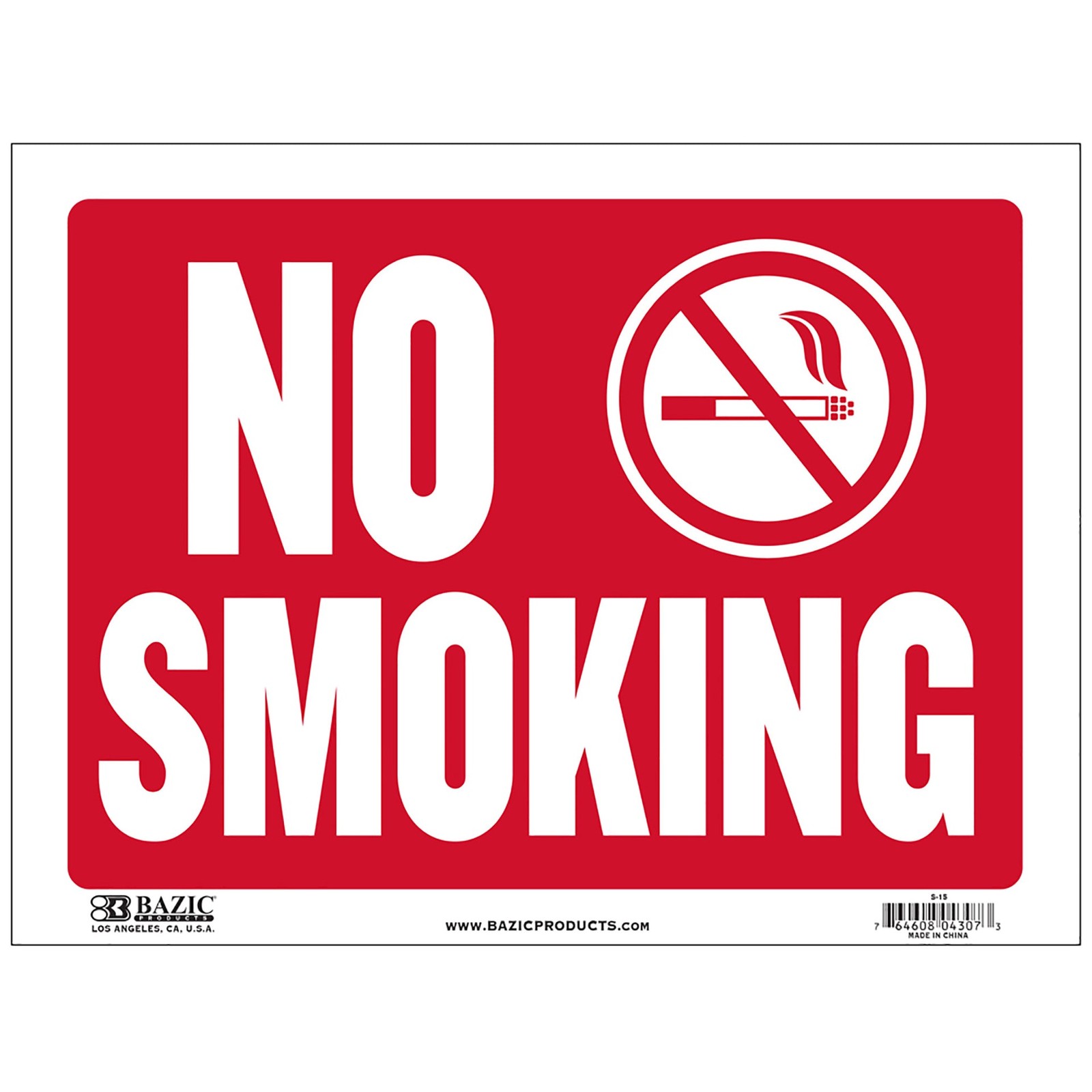 BAZIC 9″ X 12″ No Smoking Sign, pack of 24