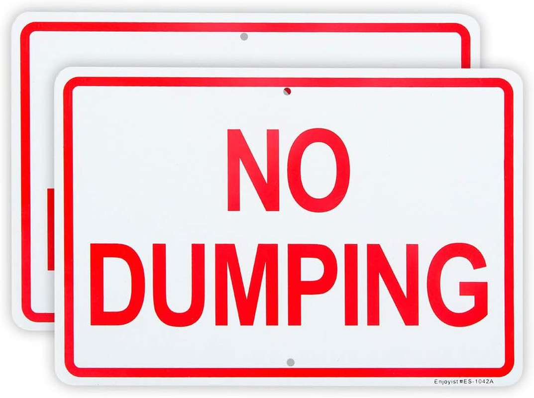 2 Pack No Dumping Sign, 10″X 7 04″ Aluminum Sign Rust Free AluminumUv Protected