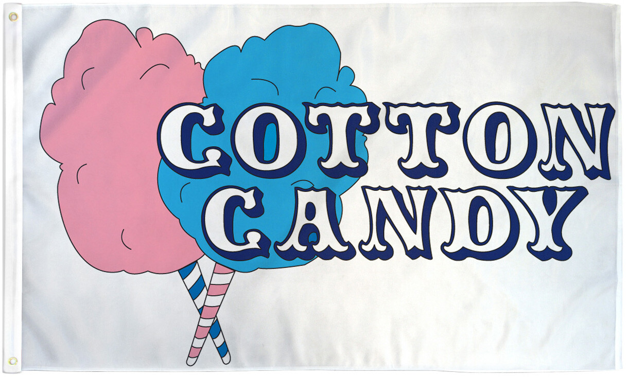 Cotton Candy Flag 3x5ft Cotton Candy Banner Sign Concessions Food Service