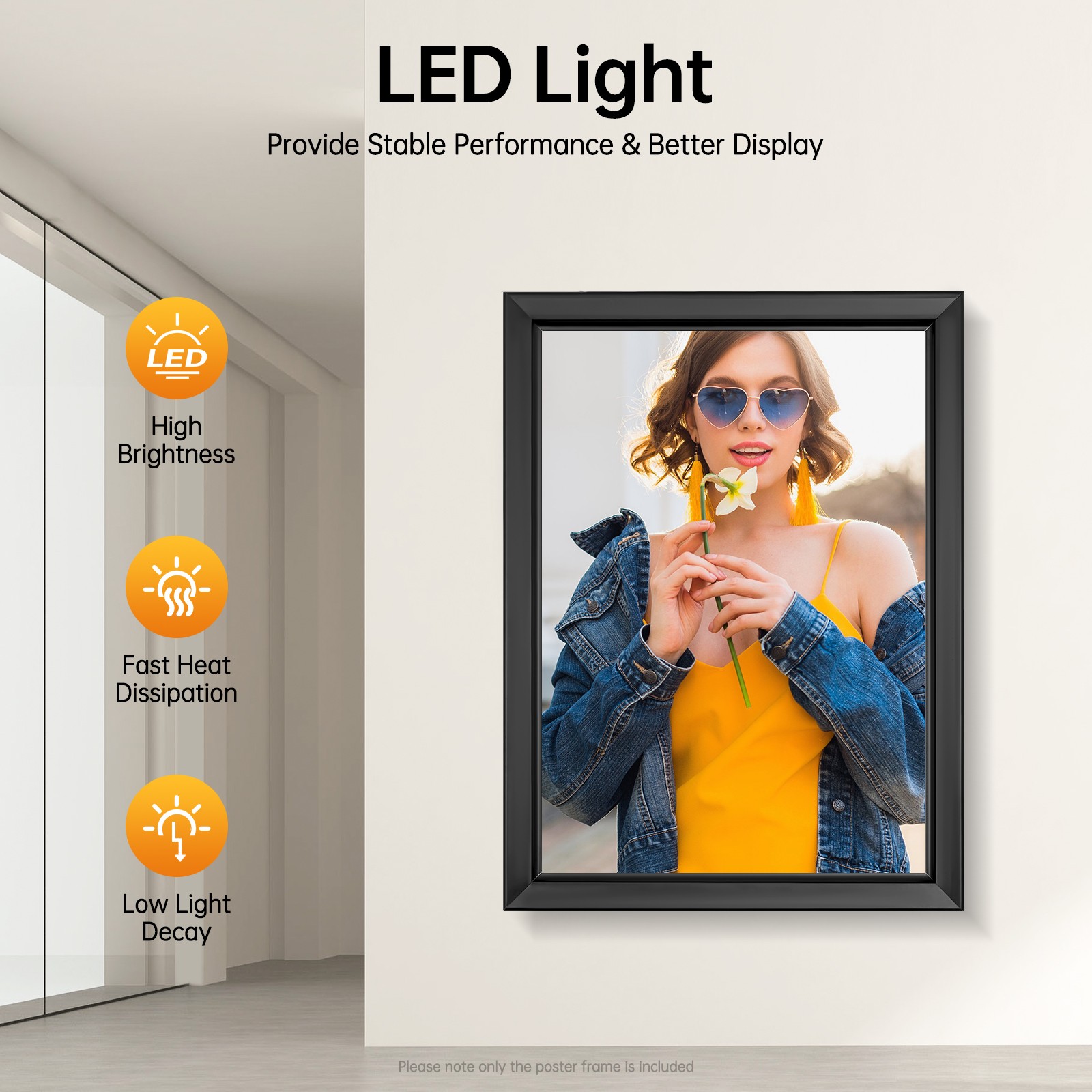 LED Light Box Backlit Movie Poster Art Picture Frame Advertising Display 18″x24″