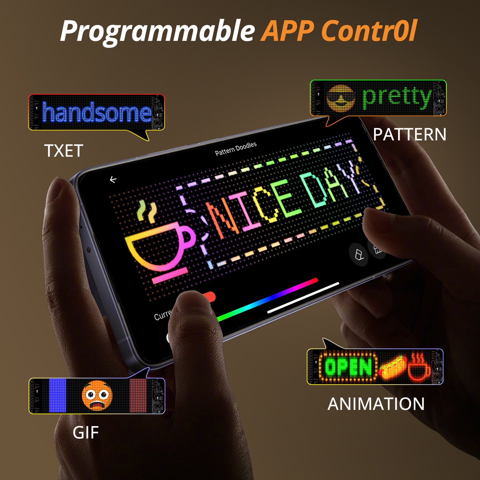 ATOTO 13.7” Car LED Sign Light Programmable AI Voice Command & APP Control
