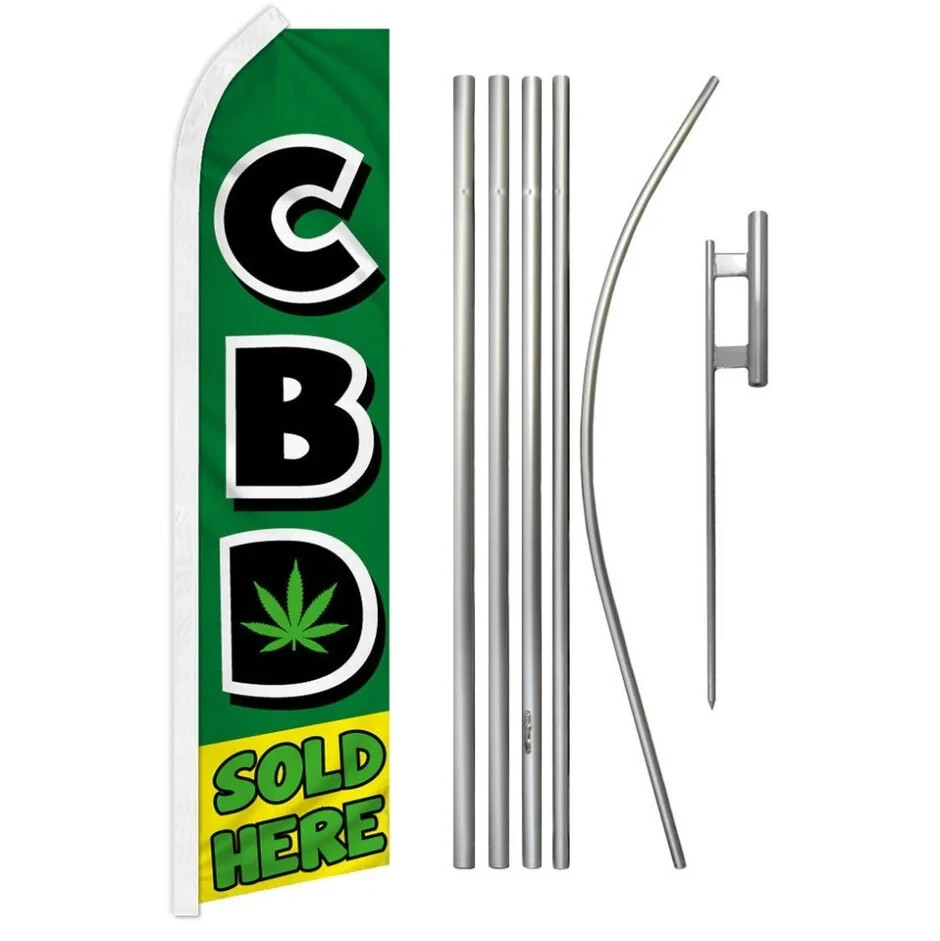 C.B.D. Sold Here Swooper Advertising Flag & Pole Kit