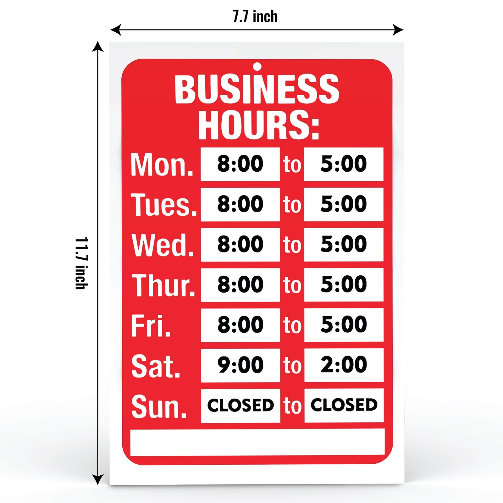 Open Signs, Business Hours Sign Kit – Bright Red and White Colors – 2 Pack – …