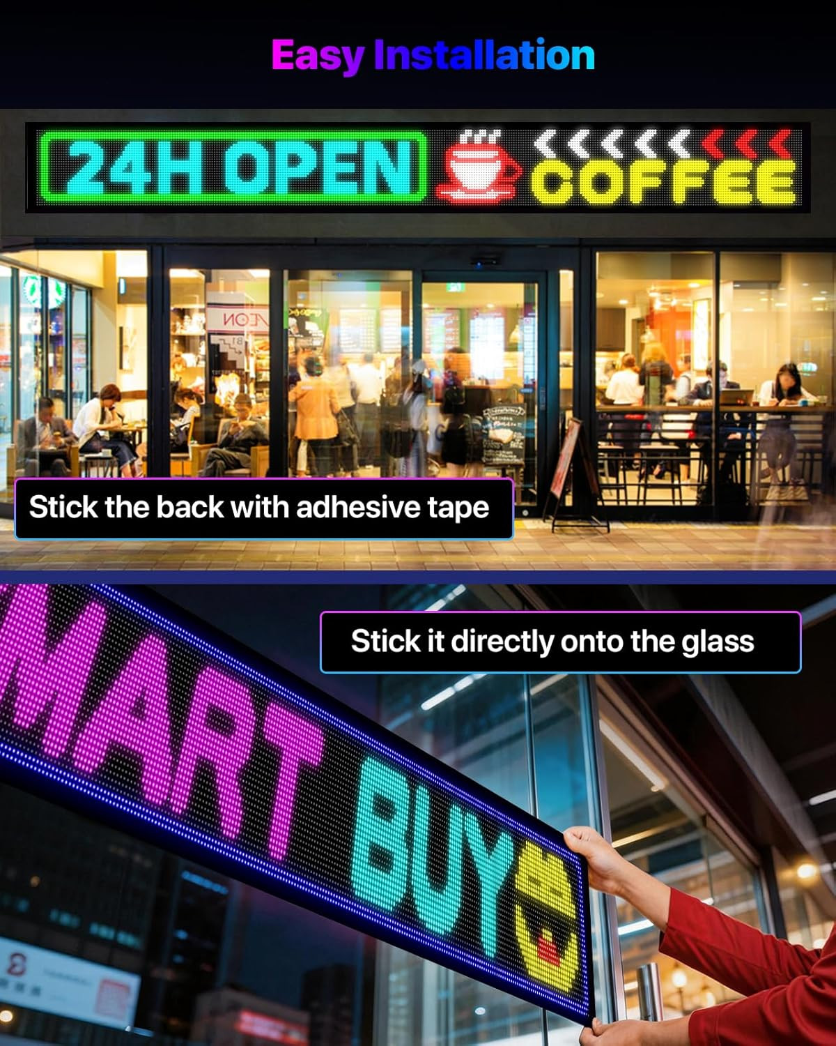 39″ X 11″ Programmable LED Sign – Custom Scrolling Display with Remote Control