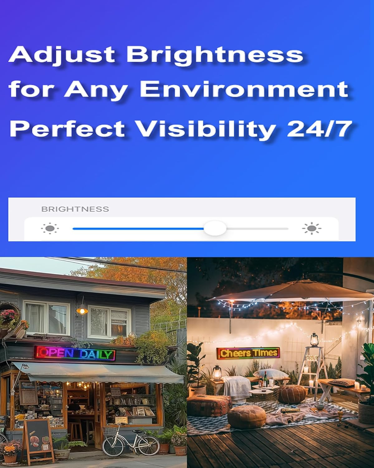 Customizable LED Scrolling Sign – Waterproof Open Sign for Business 40×14 Inch