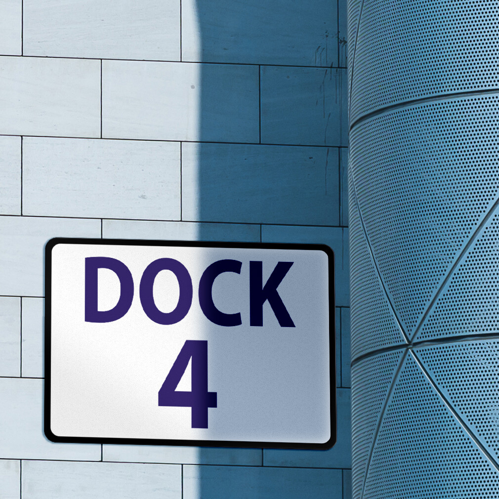 Aluminum Horizontal Metal Sign Dock 4 Activity Loading Zone Number