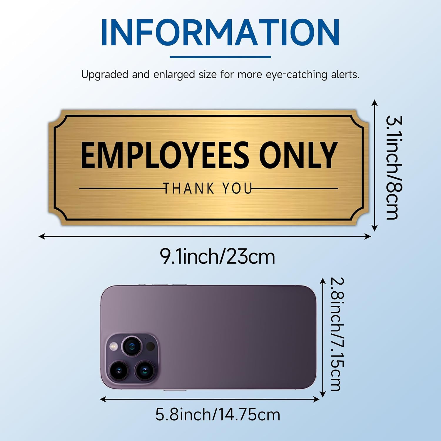 Employees Only Sign Sticker for Door,Self-Adhesive Brushed Gold Staff Only | Wea