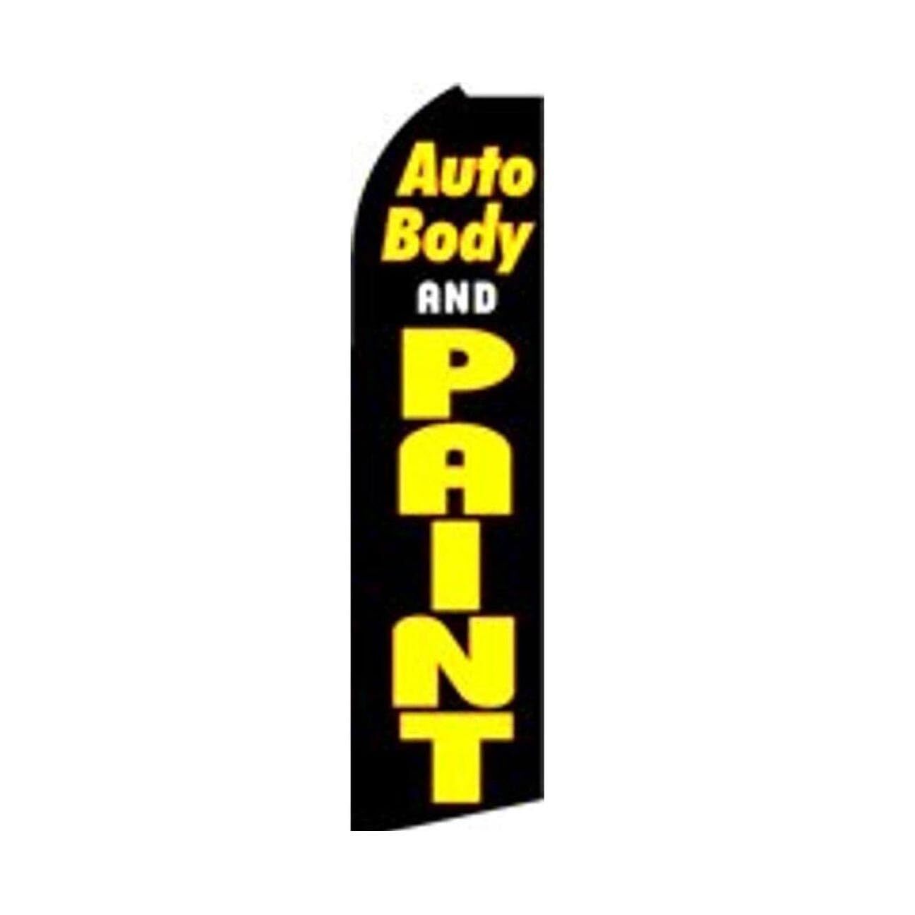 Auto Body & Paint Swooper Flutter Feather Flag | 3ft W x 11.5ft Tall