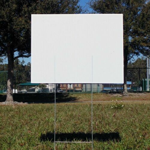 30 White Signs 18″ x 24″x4 mm corrugated plastic  and 30 Stake Double H 30 Frame