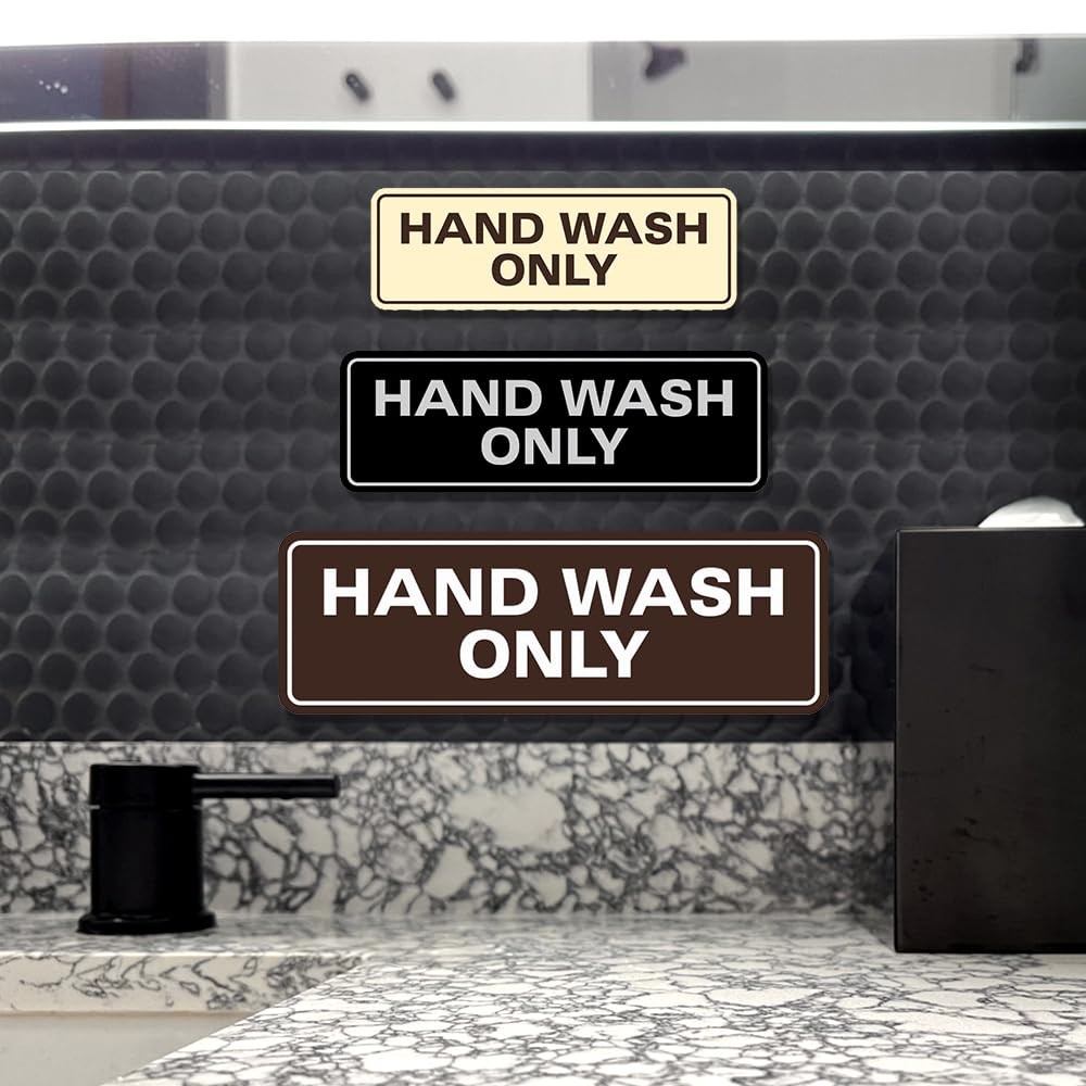 All Quality Standard Hand Wash Only Wall or Door Sign | Kitchen Sink Sign wit…