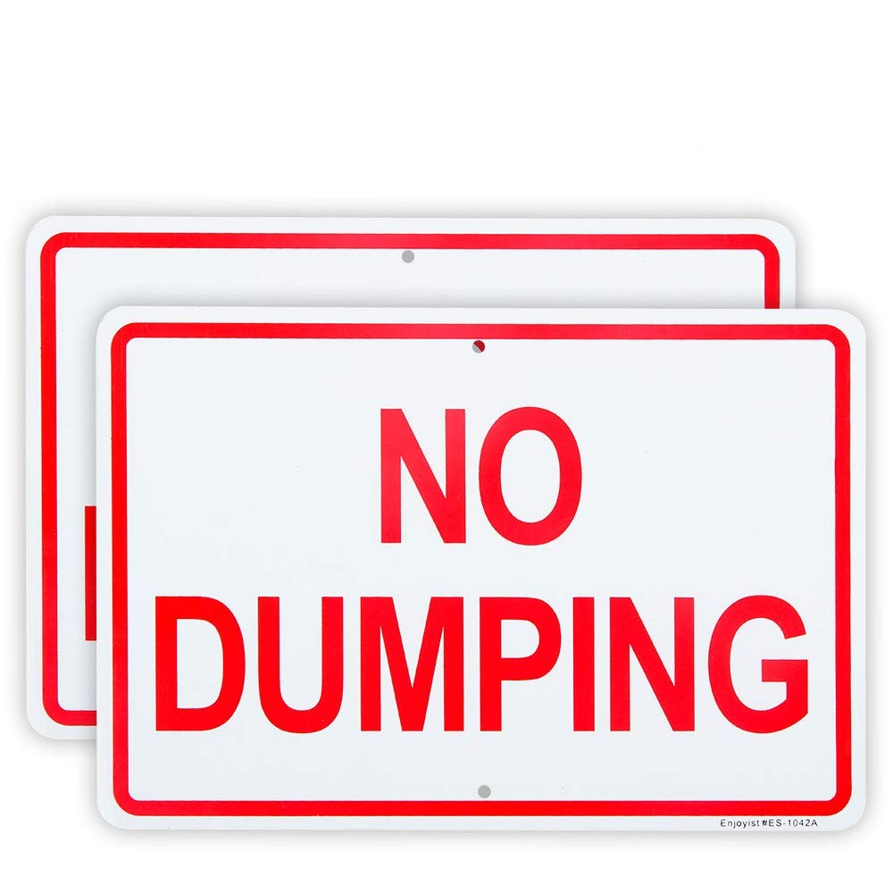 2 Pack No Dumping Sign, 10″x 7″ .04″ Aluminum Sign Rust Free Aluminum-UV Prot…