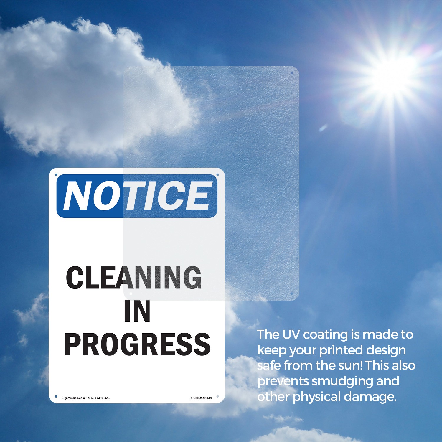 Cleaning In Progress OSHA Notice Sign Metal, Plastic, Or Decal – 5 or 10 Pack