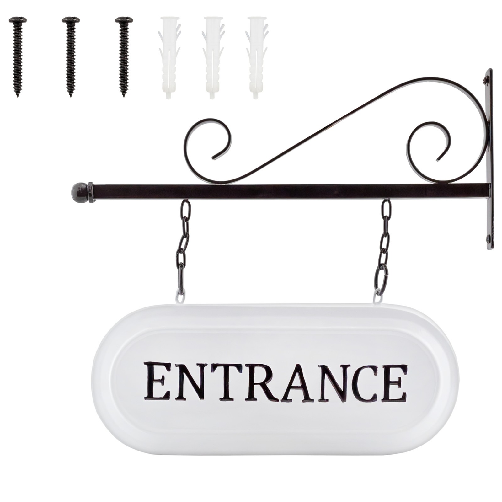 Wall-Mounted Metal Office Sign, Enamelware Business Entrance Reception Sign