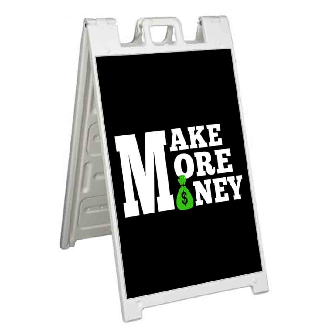MAKE MORE MONEY Signicade 24×36 Aframe Sidewalk Sign Banner Decal MOTIVATIONAL