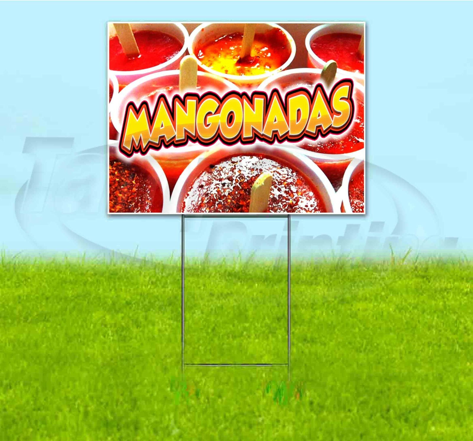 MANGONADAS 18×24 Yard Sign WITH STAKE Corrugated Bandit USA FOOD