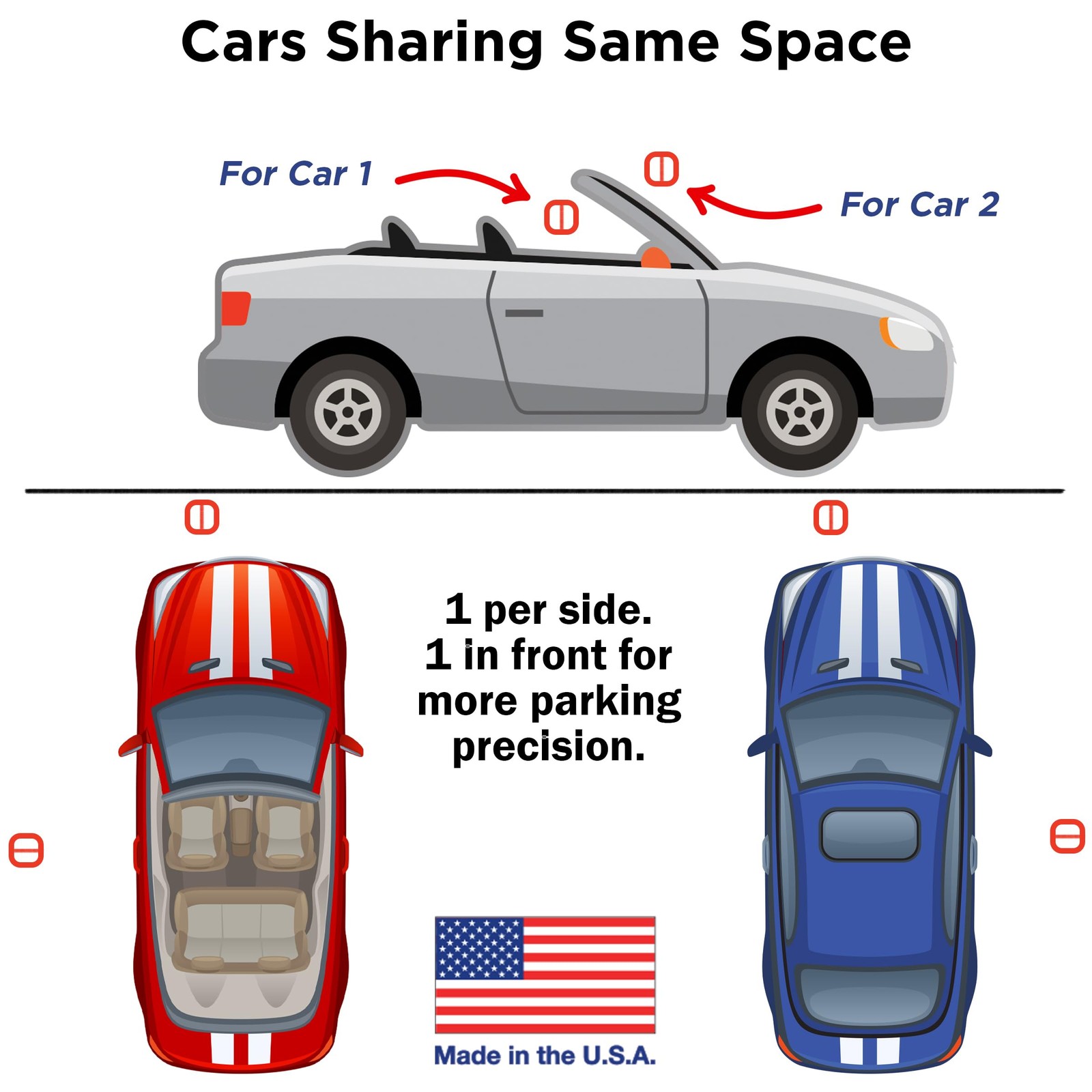 Park Ranger 1 pcs: U.S.A. Made Garage Parking Aid Bright White 1 Pack