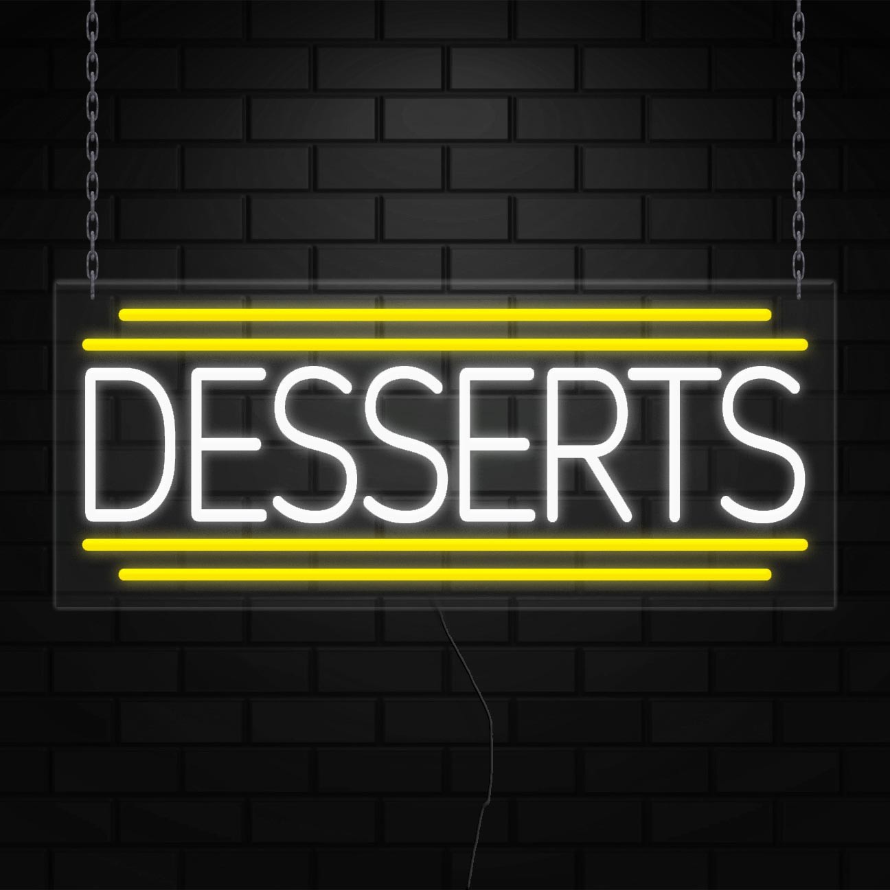 Desserts Neon Sign for Retail Displays | LED Flex Neon | 30″W x 12″H x 1″D